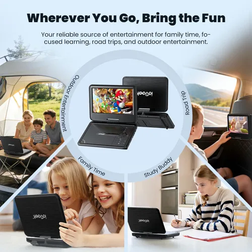 Miniatura 6 de ieGeek Reproductor de DVD portátil de 11.5 pulgadas para niños y automóvil, pantalla de protección ocular de 9.5 pulgadas con batería recargable