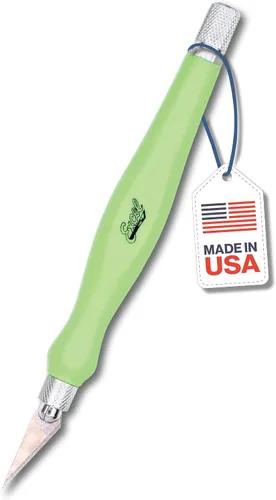 Miniatura 7 de Excel Blades Fit Grip - Cuchillo de manualidades con hoja en ángulo de acero al carbono ultra afilada #11 - Cuchillo de precisión con agarre de goma