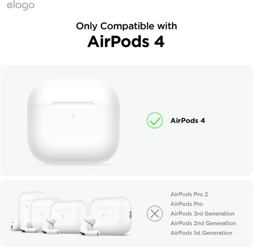 Miniatura 2 de elago Funda de Cinta de Casete Compatible con Estuche AirPods 4 - Mosquetón Incluido, Soporta Carga Inalámbrica, Resistente a Golpes, Protección