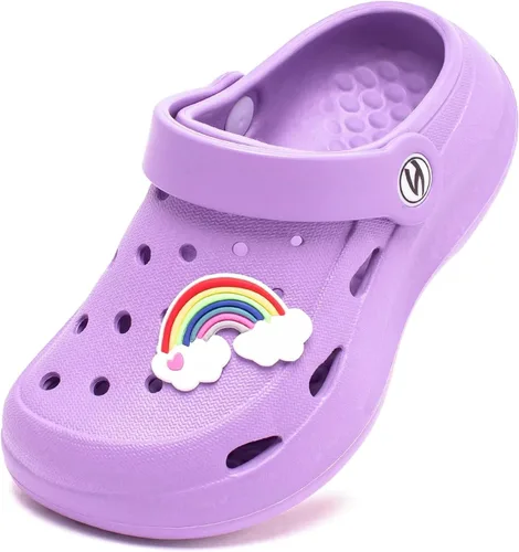 WOUEOI Zapatos de jardín para niños y niñas, sandalias de dibujos animados, zuecos para niños