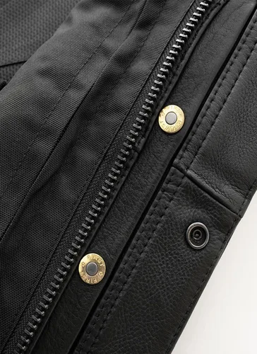 Miniatura 5 de First Mfg Co - Hotshot - Chaleco de cuero negro para hombre