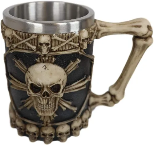 Miniatura 4 de Ebros Gift Gran taza de café con diseño de ron pirata pirata y huesos cruzados, diseño de calavera y cráneo, jarra, jarra, taza de café de 20 onzas