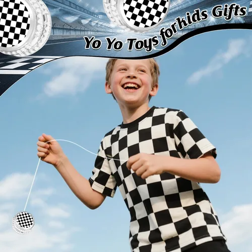 Miniatura 7 de 24 Pack de bolas de yoyó con luces LED temáticas de autos de carreras para fiestas, regalos de regreso a clases, juguetes de yoyó con luces LED al