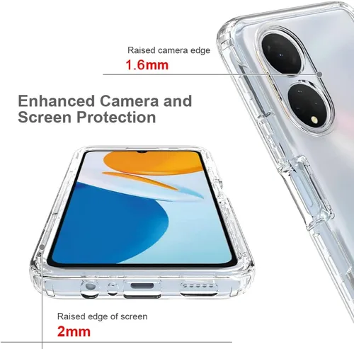Miniatura 3 de Compatible con Honor X7, delgada TPU+PC híbrida a prueba de golpes transparente cubierta trasera cubierta de cuerpo completo transparente delgada