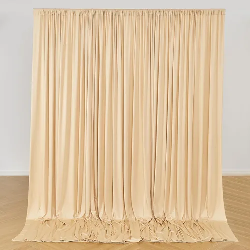 Miniatura 18 de Cortinas tipo telón de 10 x 10 pies sin arrugas de color azul bebé para fiestas, cortinas tipo telón de tela gruesa para foto de boda, cumpleaños