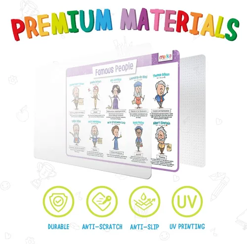 Miniatura 2 de merka Periodic Table of Elements - Juego de manteles individuales de 17 x 11 pulgadas, multicolor, paquete de 4 manteles individuales de silicona