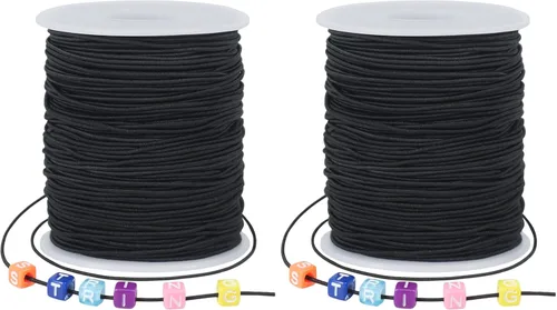 Miniatura 12 de Cordón Elástico Blanco, 328 Pies 2mm de Hilo Elástico para Pulsera, Collar, Fabricación de Joyería, Cuentas y Manualidades
