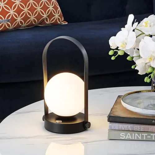 Miniatura 2 de SAFAVIEH Lighting Collection Meira - Lámpara de mesa LED recargable moderna negra