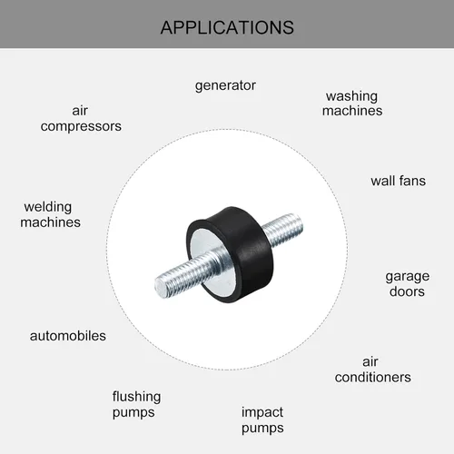 Miniatura 4 de uxcell Soportes de goma M6x18mm, 8pcs Anti Vibración Aislador Studs Amortiguador Macho para Compresores de Aire, Motor de Garaje, Motores Diesel