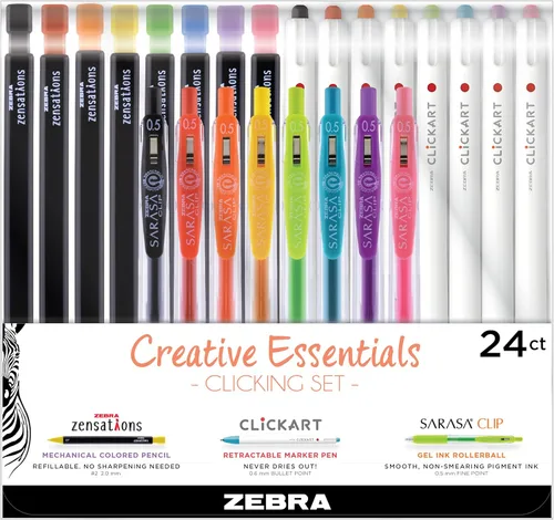 Miniatura 14 de Zebra Pen Creative Highlighting Starter Set, incluye 10 resaltadores y 5 bolígrafos de gel retráctiles Sarasa Clip, colores de tinta surtidos