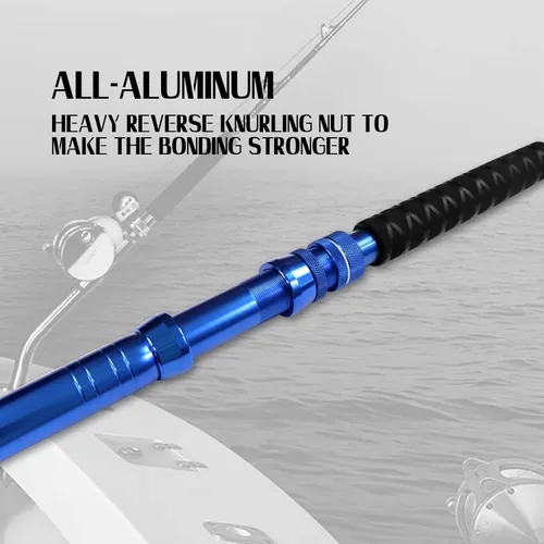 Miniatura 4 de Fiblink 2-Piece Saltwater Offshore Heavy Bent/Straight Butt Trolling Rod Fishing Roller Rod Conventional Boat Deep Sea Fishing Pole