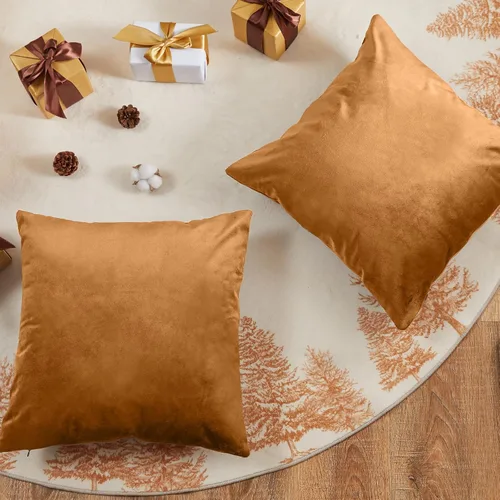 Miniatura 7 de Lazzzy Fundas de almohada de terciopelo marrón de 18 x 18 pulgadas, fundas de almohada decorativas para sofá, cama, sofá, silla, funda de cojín