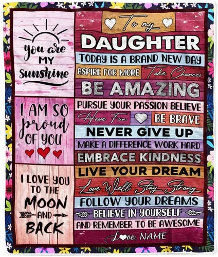 Miniatura 25 de Manta personalizada con texto en inglés «To My Amazing Daughter from Mom Dad Lion Never Forget I Love You Daughter», manta de forro polar
