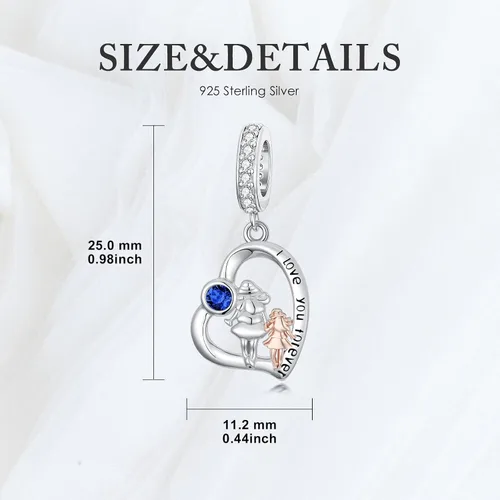 Miniatura 53 de PROESS Dije para padre, madre e hija, pulsera de plata de ley para pulseras, regalos de cumpleaños, día de San Valentín, para hija, madre, amante