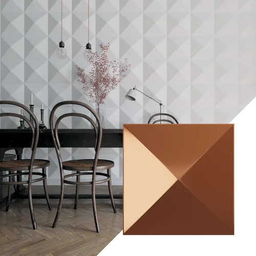 Ekena Millwork 11 7/8 pulgadas de ancho x 11 7/8 pulgadas de alto Sellek EnduraWall Decorativo Panel de pared 3D, cobre (cubre 0.98 pies cuadrados