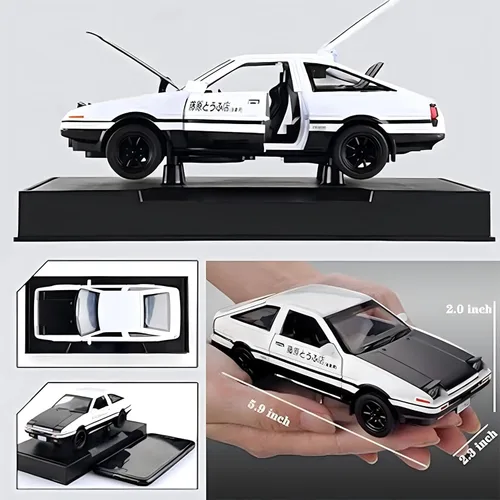 Miniatura 2 de Initial D Trueno AE86 Modelo de Coche de Aleación Fundida a Presión, Juguetes de Coches Deportivos para Niños y Adultos, Vehículos de Juguete