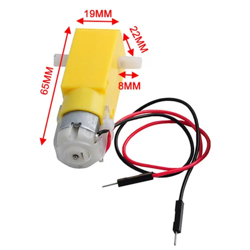 Miniatura 3 de Motor TT con conductores DC 3-6V Motor caja de cambios 1:48 200RPM rueda de neumático para Arduino Smart Car 2Pin Cable conector macho
