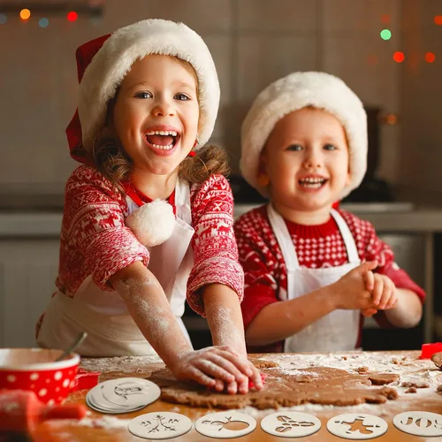 Miniatura 5 de Nuenen Juego de 12 piezas de prensa de galletas de Navidad, discos de prensa de galletas, plantillas de acero inoxidable, molde metálico