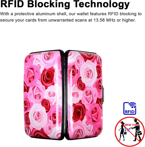 Miniatura 3 de Soporte para tarjetas de crédito, cartera de metal para tarjetas de bloqueo RFID, mini funda rígida de aluminio delgada para tarjetas de negocios