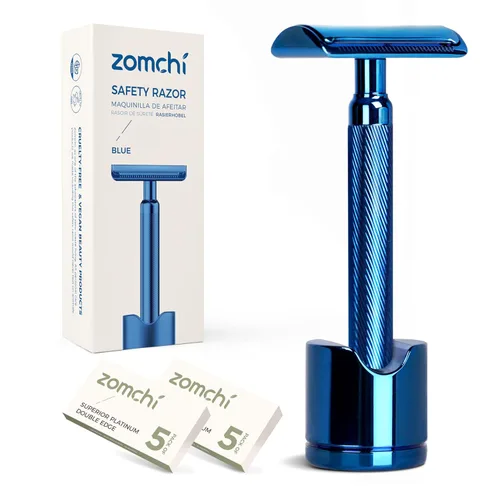 Miniatura 10 de ZOMCHI Maquinilla de afeitar de seguridad para hombres con 10 cuchillas de afeitar de seguridad, nueva versión 2.0 de metal reutilizable