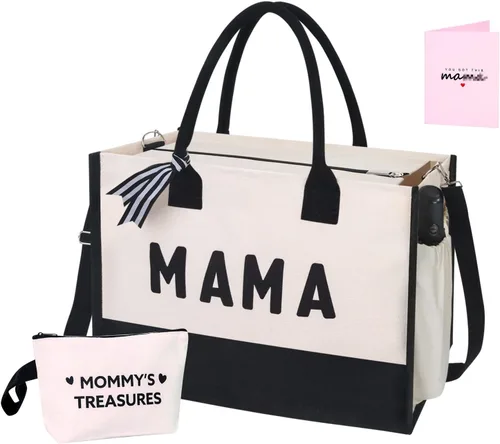 Extrogif MAMA - Bolsa de mano para el día de la madre, regalos para la nueva mamá, mujeres embarazadas, bolsa de hospital esenciales para el parto y