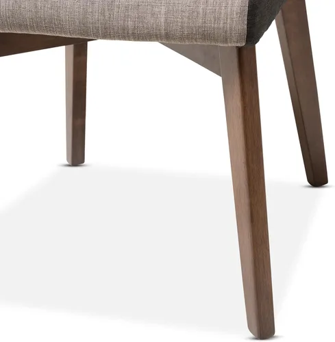 Miniatura 5 de Baxton Studio Kimberly Silla de comedor de tela beige y marrón