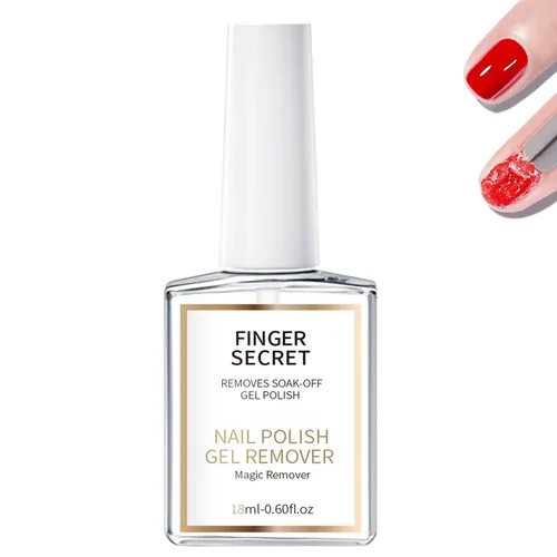 Removedor de esmalte de uñas de gel, 0.7 onzas líquidas, removedor de gel mágico de acción rápida para gel UV/LED, enriquecido con acondicionador,