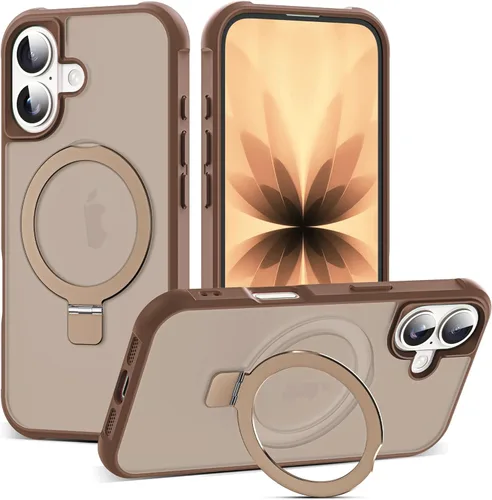 Miniatura 155 de SKYLMW – Funda compatible con iPhone 12 Pro Max y iPhone 13 Pro Max con soporte magnético invisible tipo anillo, fundas translúcidas para teléfonos