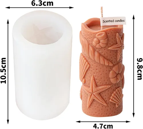 Miniatura 6 de Molde de Vela de Concha Molde de Cilindro de Concha Molde de Pez de Silicona Onda Espiral para Velas - Moldes de Fundición de Resina de Silicona