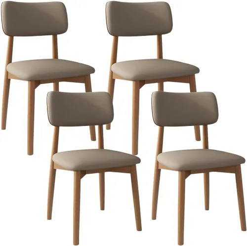 Miniatura 53 de YVYKFZD Solid Wood Dining Chairs, Kitchen Chairs Set with Curved Backrest, Leather Upholstered Dining Room Chair, Armless Living Room Chair, for