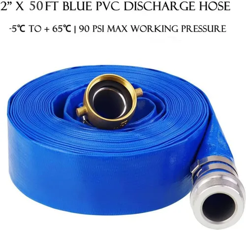 Miniatura 4 de Eastrans El kit de bomba de manguera de descarga incluye manguera plana de PVC azul de 2 x 50 pies y manguera de succión de PVC verde de 2 x 20 pies