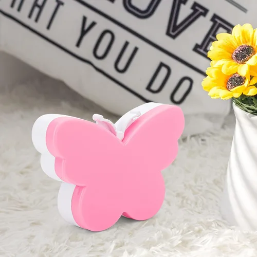Miniatura 2 de 2 luces LED de mariposa para niños, lámpara de luz nocturna enchufable a la pared con sensor inteligente del atardecer al amanecer, idea para Rosa