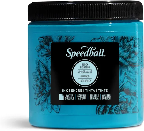 Miniatura 33 de Speedball Tinta de impresión en bloque soluble en agua 3815 – Color intenso con acabado satinado AP no tóxico 8 onzas líquidas, peltre