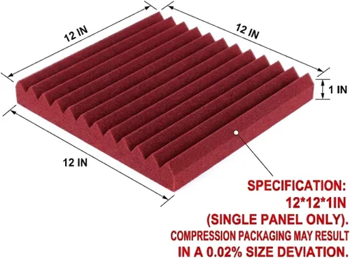 Miniatura 2 de Paquete de 96 paneles acústicos de espuma con cuña de Allxinlog, absorben el eco, para insonorizar estudios, para pared, 30,48 cm x 30,48 cm x 2,54