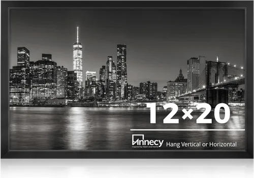 Marco de fotos Annecy 12x20 negro (1 unidad), marco panorámico para decoración de pared, estilo minimalista clásico en negro adecuado para decorar