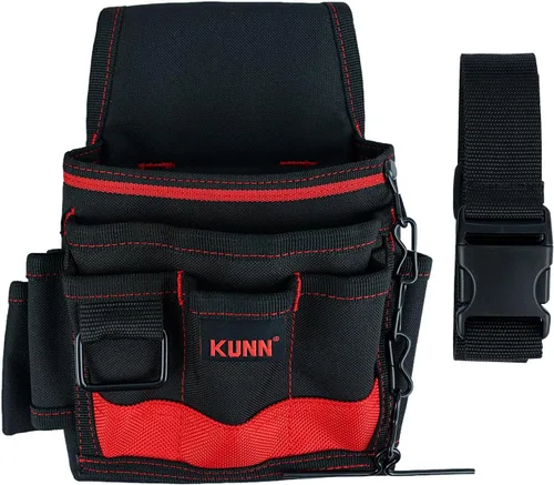 KUNN Cinturón de herramientas para electricistas - Resistente y pequeño cinturón de herramientas básico para mantenimiento con bolsillos y clip de
