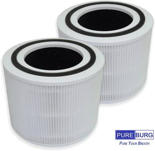 Miniatura 4 de PUREBURG Filtros de repuesto compatibles con purificador de aire Himox HIMOX H10B, paquete de 2, filtración de carbón activado H13 True HEPA 2 en 1