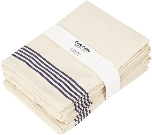Toallas de Cocina a Rayas Decorativas 18x28 pulgadas Toallas de Té de Algodón para Platos Bordado Bohemio Juego de Regalo Festivo de 6 Toallas de