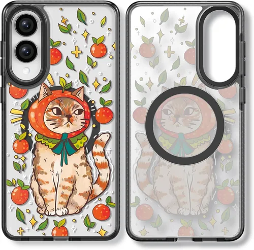 Miniatura 91 de Rosarnnah Funda compatible con Samsung Galaxy S24 Ultra, bonita estética, a la moda, divertida funda con estampado de gatito y gato, duradera a