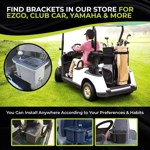 Miniatura 3 de Club Clean – Original Golf Cart Ball & Club Washer Kit with Universal Bracket + Optional Custom Mounting Brackets – Fits EZGO RXV, Club Car Arandela
