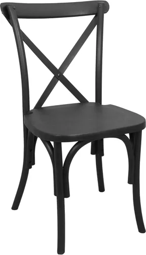 Flash Furniture Silla X-Back, paquete de 2, resina, negra