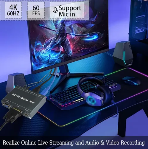Miniatura 5 de Tarjeta de captura HDMI 4K DVI/VGA a USB 3.0 Tarjeta de captura Full HD 1080P 60FPS Plug & Play, no necesita controlador Tarjeta de captura de video