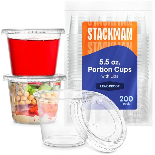 Miniatura 5 de (200 juegos – 5.5 oz.) Vasos de plástico, aperitivo de porción transparente, yogur, tazas de parfait, tazas de pudín, tazas de soufflé, tazas