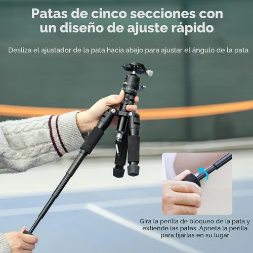 Miniatura 6 de SmallRig VT-20 Mini Trípode de Aluminio, Trípode de Escritorio de 20" con Cabeza de Bola de 360°, Trípodes de Escritorio Compactos para Cámara DSLR