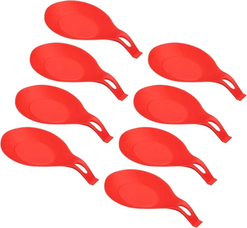 Miniatura 12 de uxcell Soporte de cuchara de silicona, 7.68 x 3.74 pulgadas, resistente al calor, soporte para utensilios de cocina, espátula, soporte para cucharón