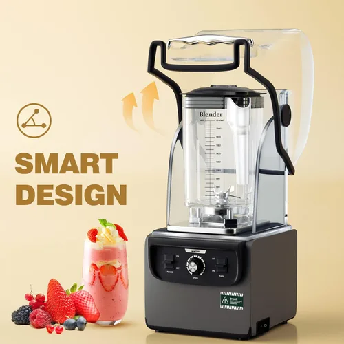 Miniatura 2 de Wantjoin Licuadora Comercial Silenciosa para Cocina, Licuadora de Batidos de Proteína, Máquina de Alimentos Eléctrica de Encimera Profesional