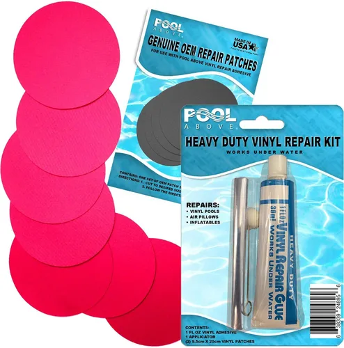 Miniatura 11 de Kit de parches de reparación de vinilo resistente para reparación de revestimientos de piscina sobre el suelo; inflables de pegamento y parches; Azul