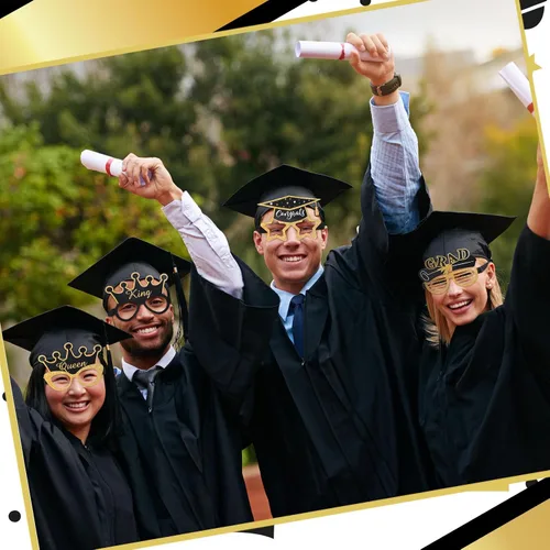 Miniatura 7 de Sabary 24 lentes de graduación de oro negro 2026 para la clase de 2026, accesorios para cabina de fotos de graduación, gafas de sol de graduación
