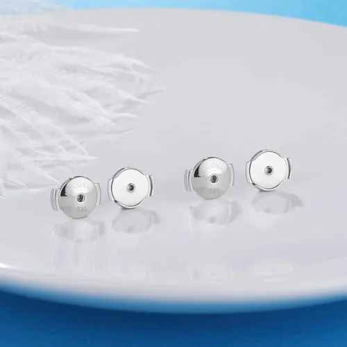 Miniatura 7 de Parte trasera de aretes con bloqueo para tachuelas, respaldos de aretes de plata de ley hipoalergénicos y seguros, reemplazos para aretes con poste