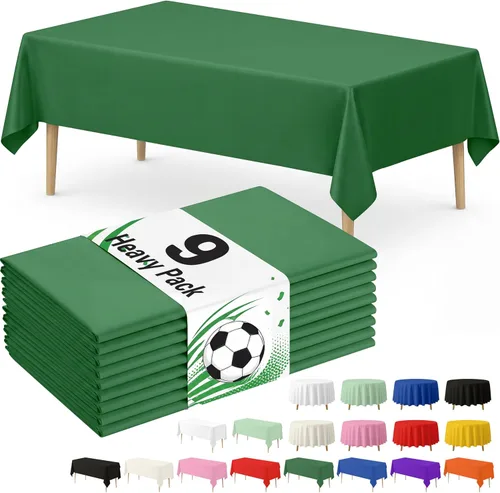 Miniatura 37 de Fixwal Mantel de plástico negro desechable de 54 x 108 pulgadas, mantel rectangular impermeable, paquete de 5 para graduación, decoración de fiesta